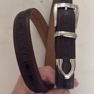 MEZLAN🟤 Leather Belt with Silver Buckle